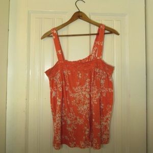Floral Orange Tank Top
